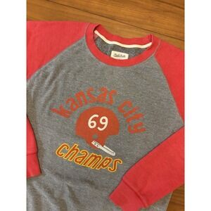 Kansas City Chiefs Charlie Hustle 69 Champs Sweatshirt Mens L USA Made Raglan